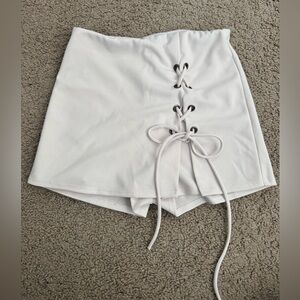 White Lace-Up Women's Skort